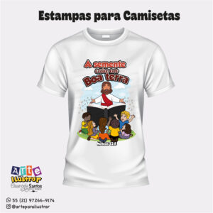 Arte para Camisetas ” A Semente Caiu em Boa Terra” Arquivo Editável em EPS