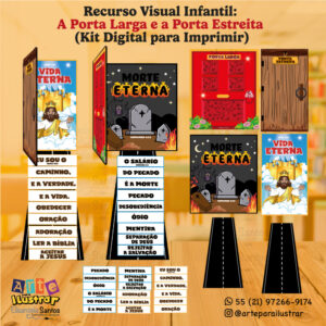 Recurso Visual Infantil: A Porta Larga e a Porta Estreita (Kit Digital para Imprimir)