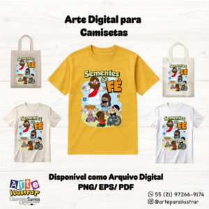 Arquivo Digital – Estampa Cristã Infantil “Sementes da Fé” (EPS, PDF e PNG)