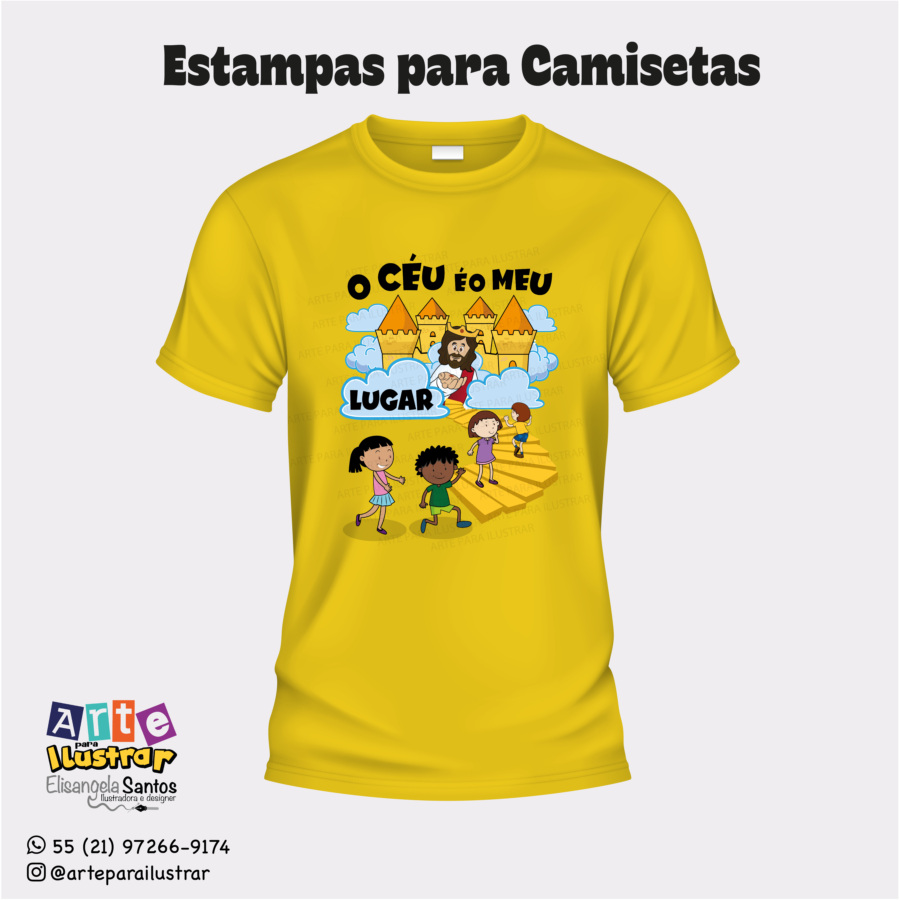 Estampa Cristã Infantil “O Céu é o meu Lugar”(EPS, PDF e PNG) - Imagem 4