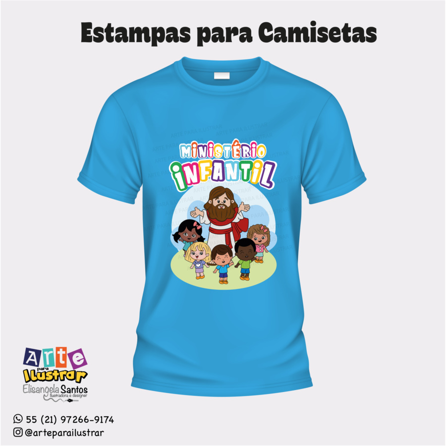 Estampa Cristã Infantil “Ministério Infantil”(EPS, PDF e PNG) - Imagem 2