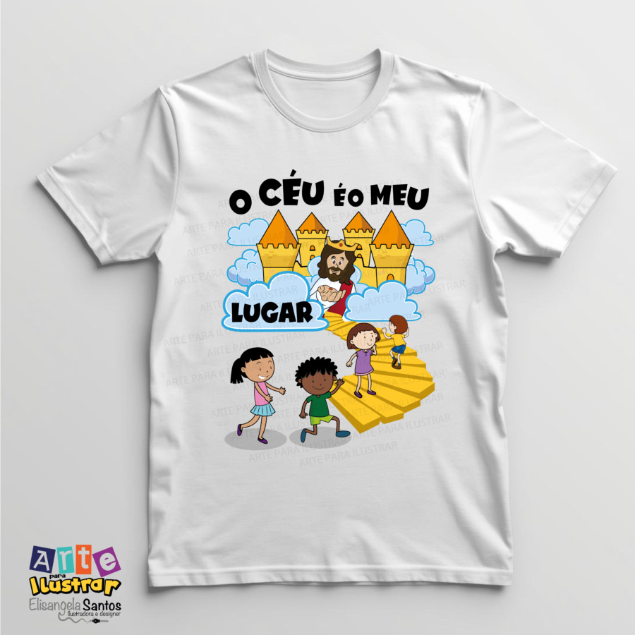 Estampa Cristã Infantil “O Céu é o meu Lugar”(EPS, PDF e PNG) - Imagem 2