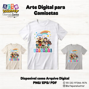 Estampa Cristã Infantil “Ministério Infantil”(EPS, PDF e PNG)
