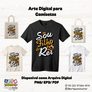 Arquivo Digital – Estampa Cristã Infantil “Sou Filho do Rei” (EPS, PDF e PNG)