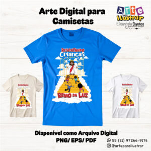 Arquivo Digital – Estampa Cristã Infantil “Resgatando  Crianças” (EPS, PDF e PNG)