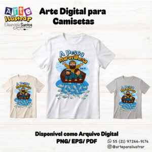 Estampa Cristã Infantil "A Pesca Maravilhosa" (EPS, PDF e PNG)
