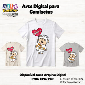 Estampa Cristã Infantil “O Senhor é o meu Pastor”(EPS, PDF e PNG)