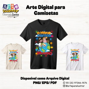 Estampa Cristã Infantil “O Maior Pintor do Mundo”(EPS, PDF e PNG)