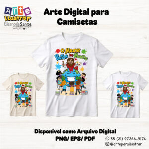 Estampa Cristã Infantil “O Maior Pintor do Mundo”(EPS, PDF e PNG)