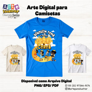Estampa Cristã Infantil “Ninguém Toma a minha Coroa”(EPS, PDF e PNG)