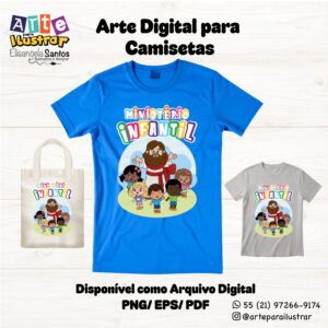 Estampa Cristã Infantil “Ministério Infantil”(EPS, PDF e PNG)