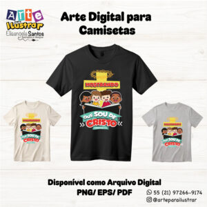 Estampa Cristã Infantil “Mostrando que Sou de Deus”(EPS, PDF e PNG)