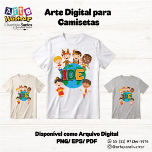 Estampa Cristã Infantil “IDE”(EPS, PDF e PNG)