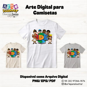 Estampa Cristã Infantil “IDE”(EPS, PDF e PNG)