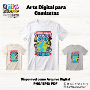 Estampa Estampa Cristã Infantil “Missões”(EPS, PDF e PNG)