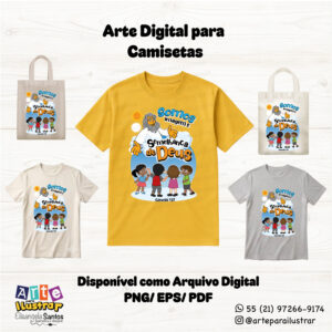 Arquivo Digital – Estampa Cristã Infantil “Somos Semelhança de Deus” (EPS, PDF e PNG)