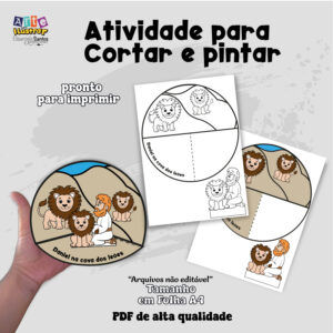🦁 Recurso Pedagógico: Daniel na Cova dos Leões (3D)