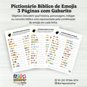 Pictionário Bíblico de Emojis | Jogo Educativo e Divertido para Impressão (PDF Digital)