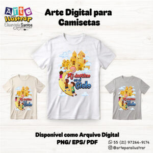 Estampa Cristã Infantil “Mi destino es el Cielo.” (EPS, PDF e PNG)
