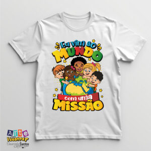 Estampa Cristã Infantil “Missões” (EPS, PDF e PNG)