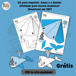 Kit 3D Jonas e a Baleia – Atividade Interativa para Escola Dominical